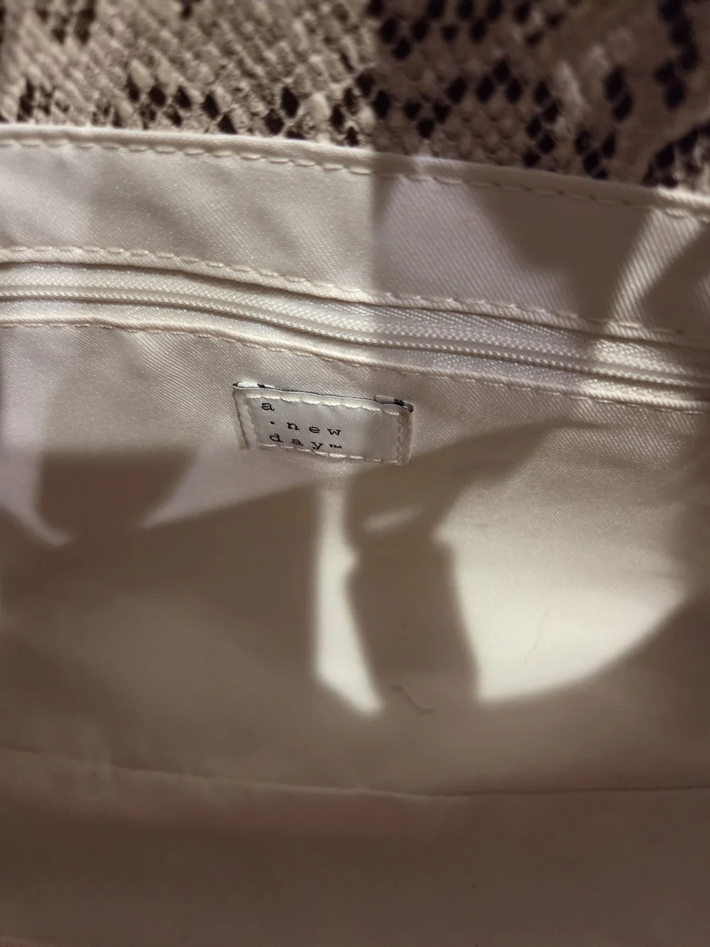 a new day Snake Print Shoulder Bag in Light Taupe